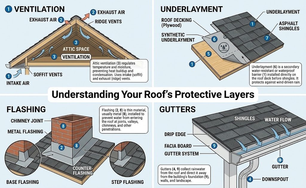 Understanding Your Roof's Protective Layers — Educational Diagram